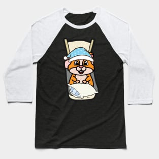 Cute hamster is going to bed Baseball T-Shirt